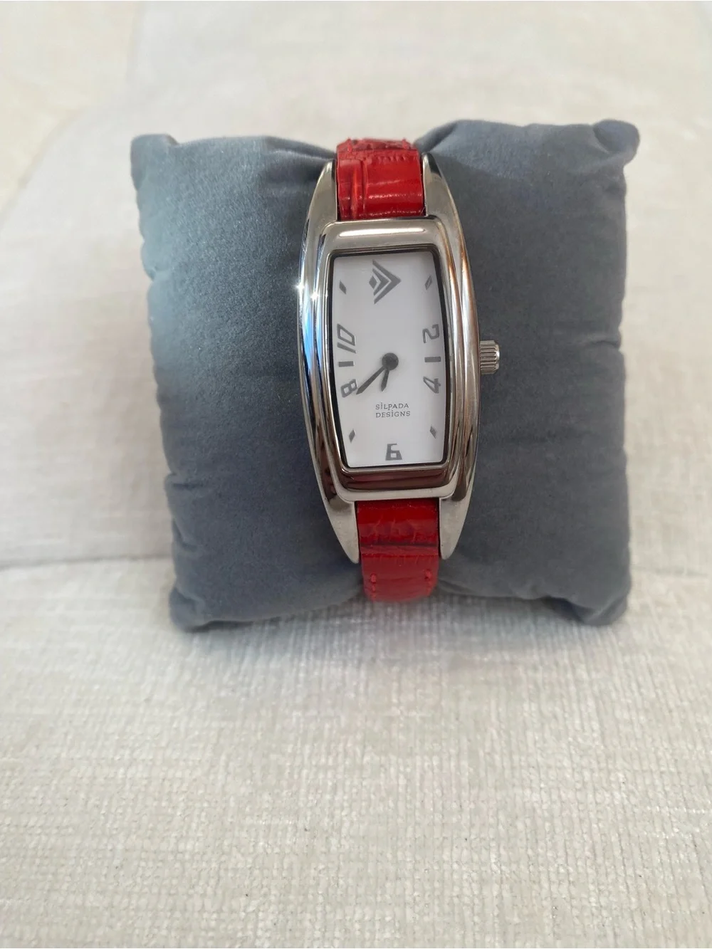 Silpada Red Leather Strap Ladies Watch T1297 NEW Battery!